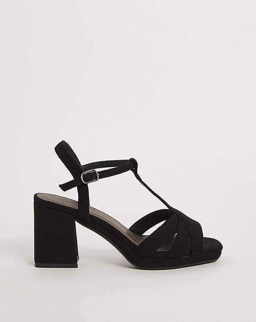 T Bar Platform Sandal EEE Fit