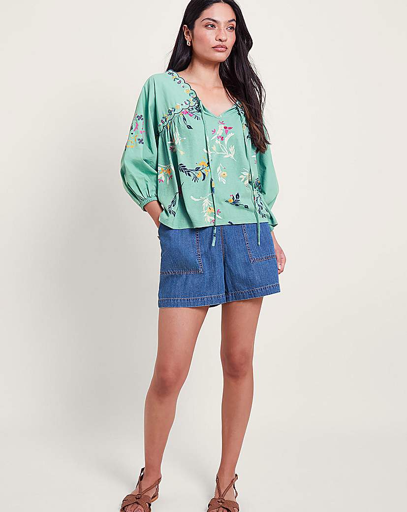 Monsoon Maya Floral Embroidered Top