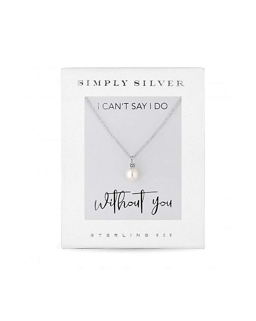 Simply Silver White Pearl Short Pendant