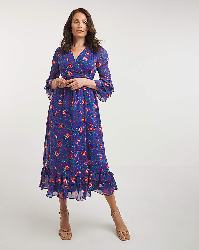 Joanna Hope Tiered Frill Sleeve Dress