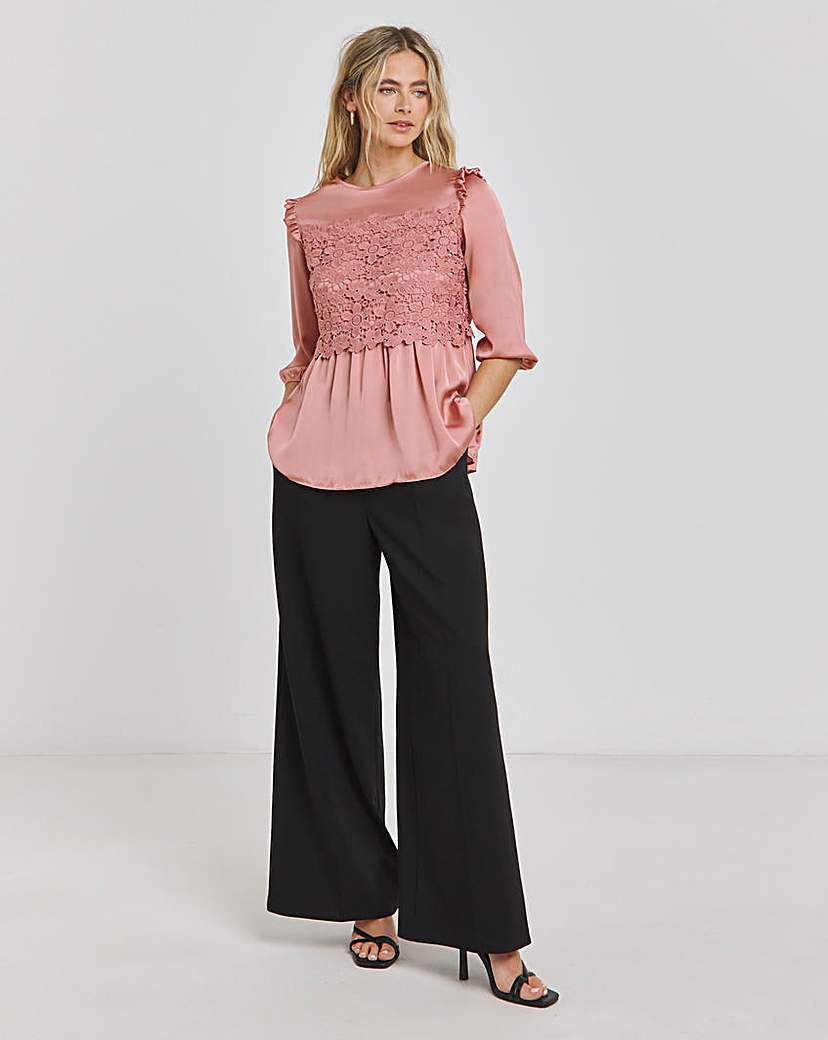Joanna Hope Lace Insert Blouse