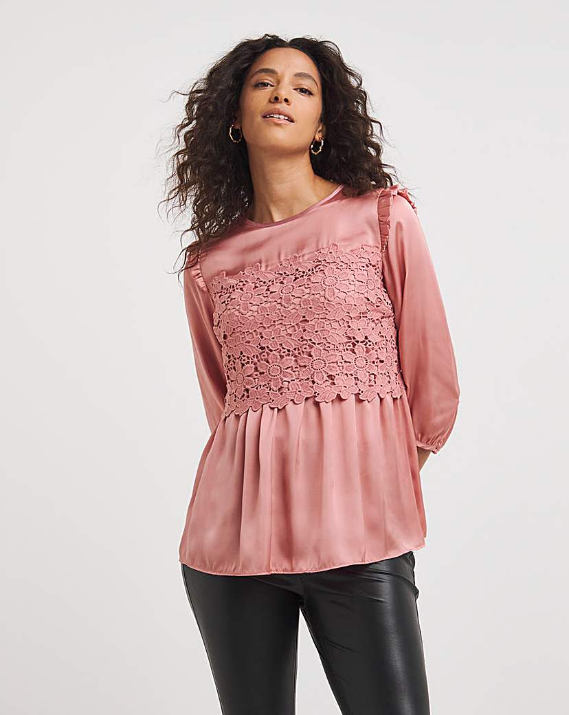 Joanna Hope Lace Insert Blouse