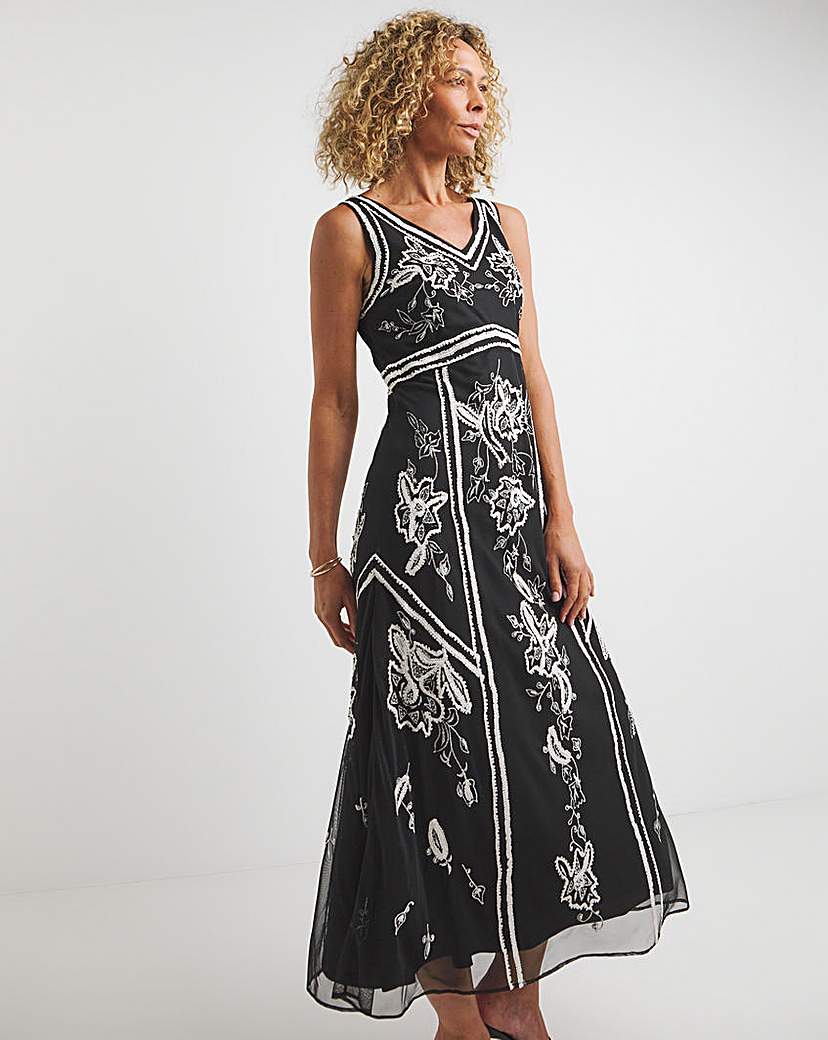 Joanna Hope Embroidered Beaded Dress