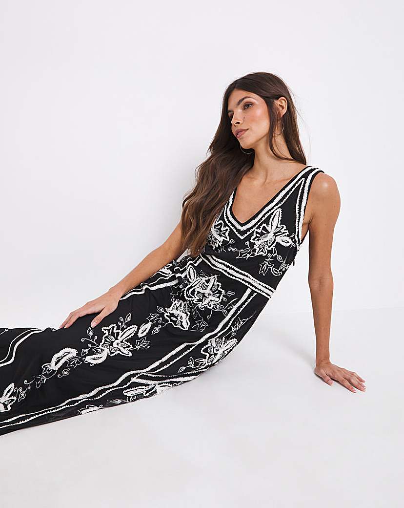 Joanna Hope Embroidered Beaded Dress