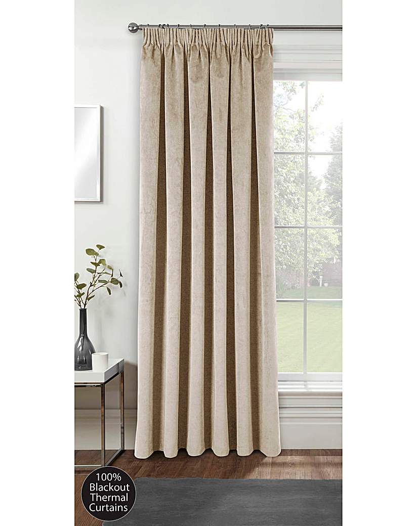 Oxford Velvet Pencil Pleat Door Curtain