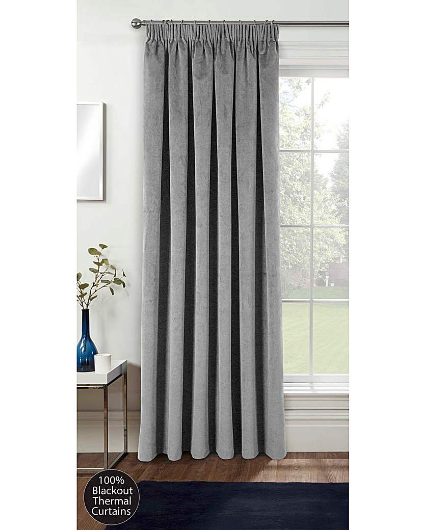 Oxford Velvet Pencil Pleat Door Curtain