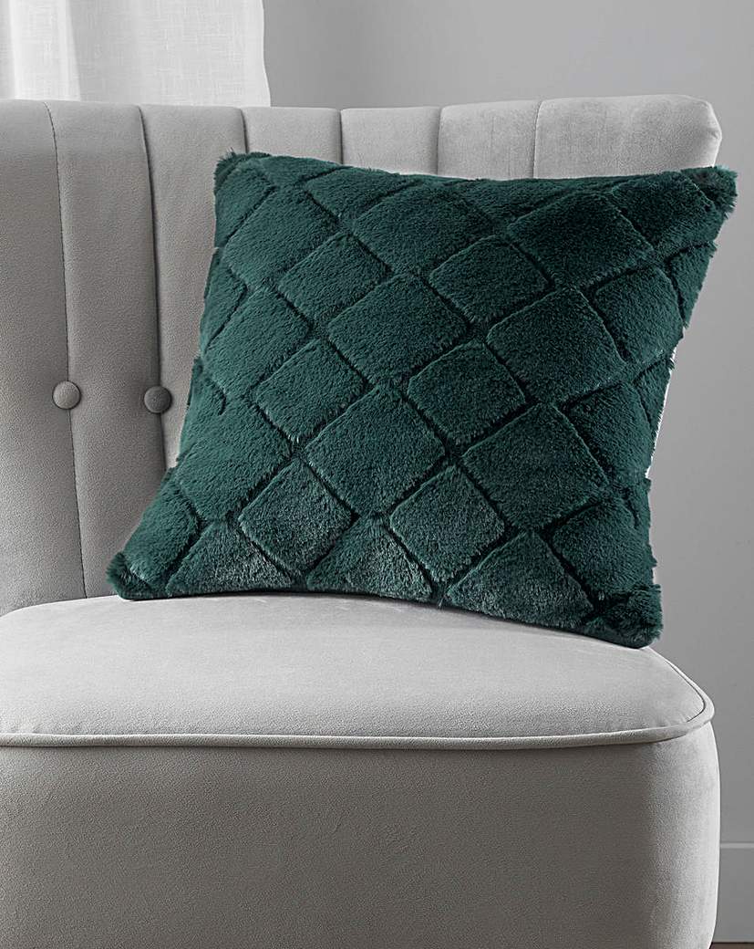 Cosy Diamond Cushion - Bottle Green