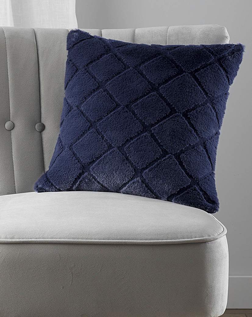 Cosy Diamond Cushion - Navy