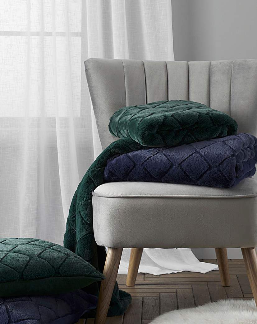 Cosy Diamond Throw - Bottle Green