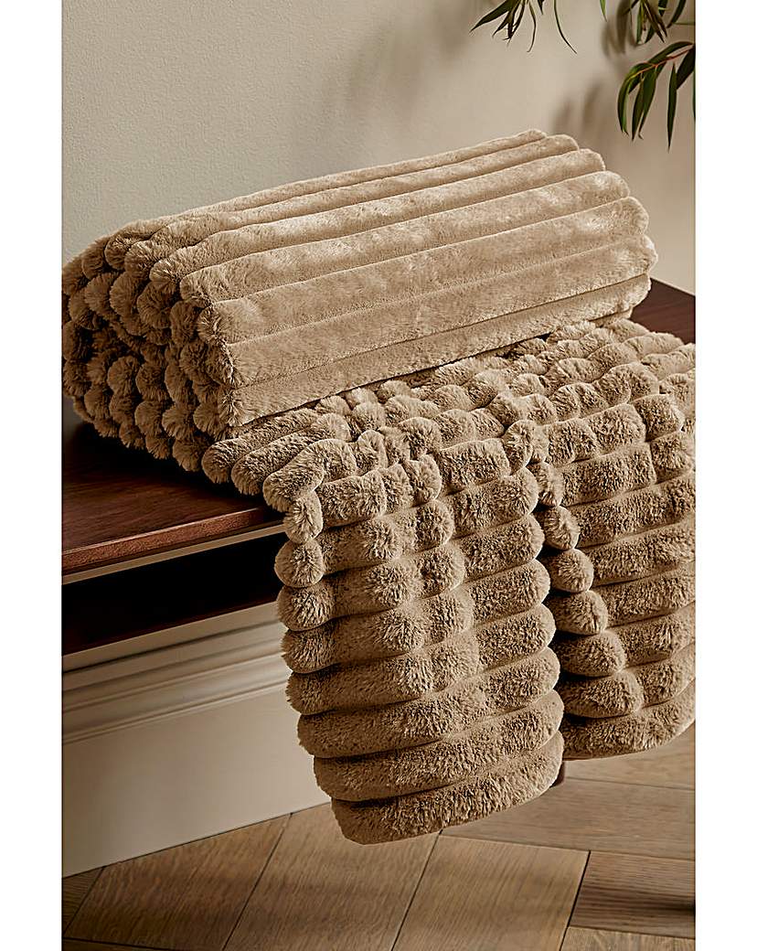 Cosy Ribbed Throw - Natural