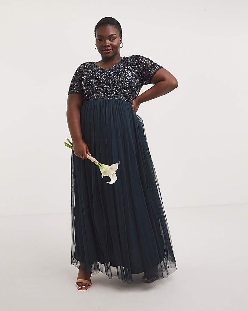 Maya Curve Embellished Maxi Dress
