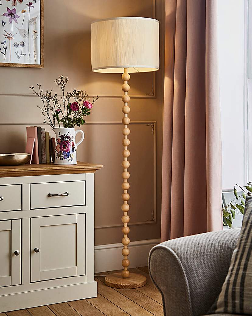 Julipa Wooden Bobbin Floor Lamp