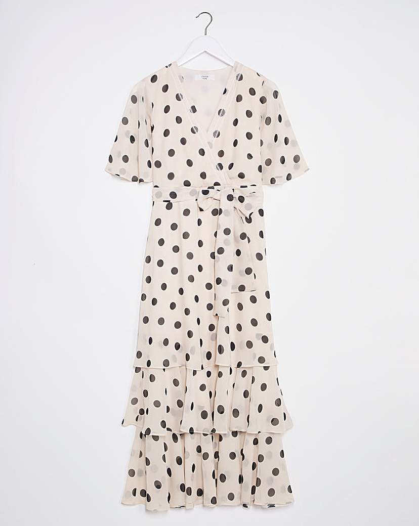 Joanna Hope Spot Printed Tiered Dress