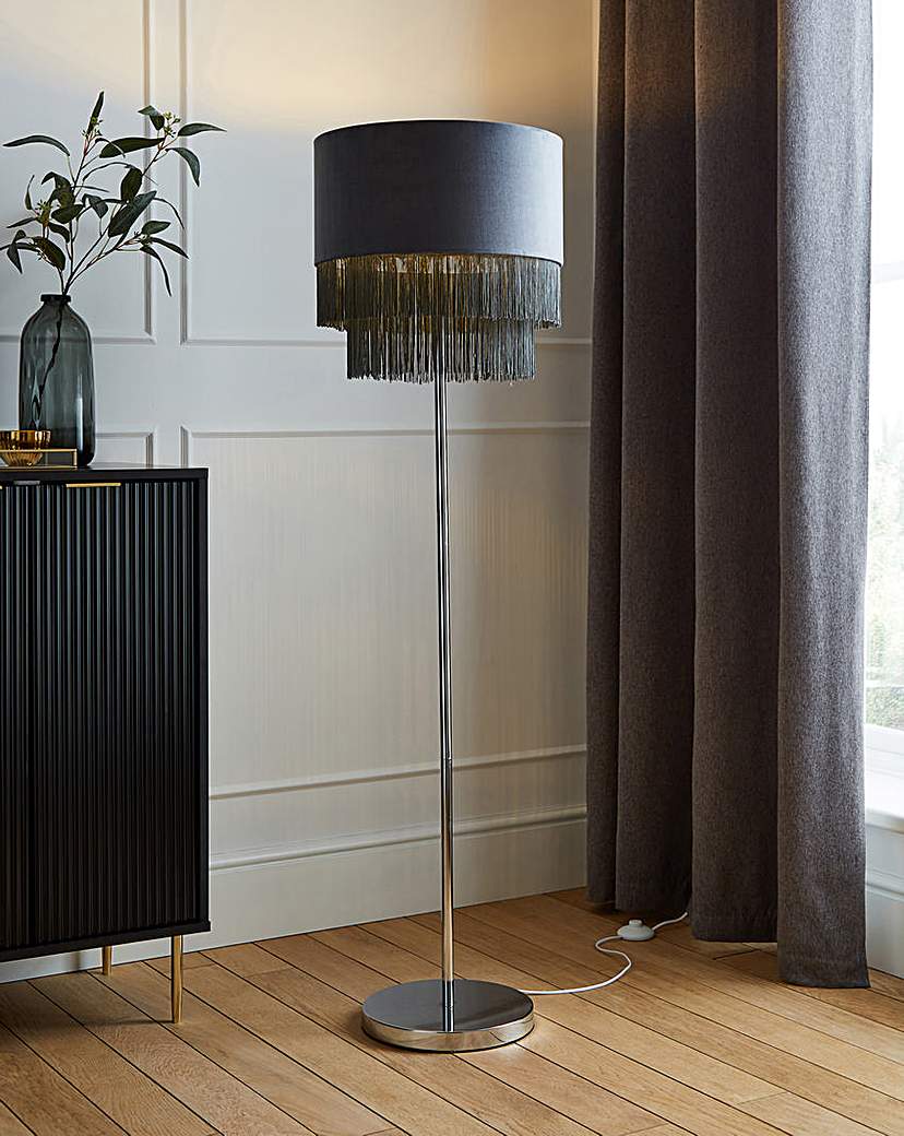 Velvet Fringed Floor Lamp