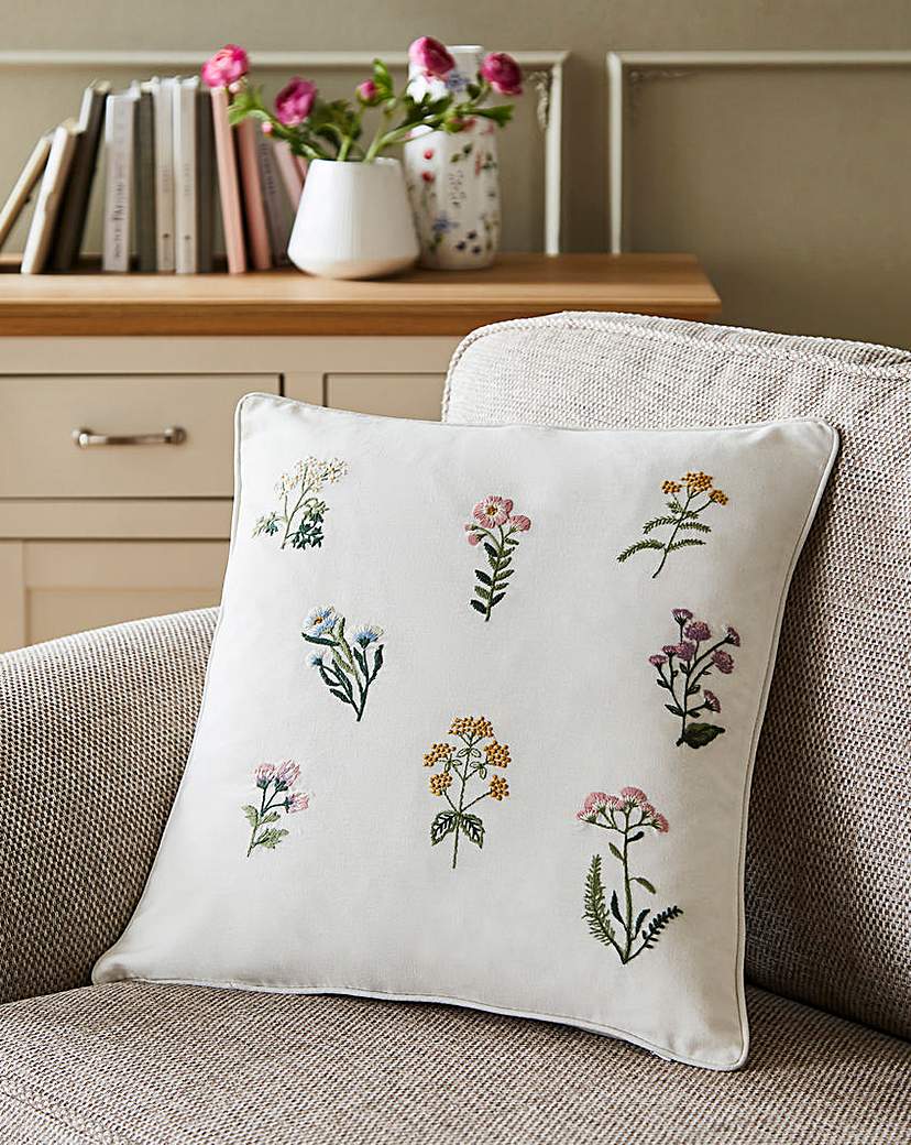 Julipa Embroidery Floral Cushion