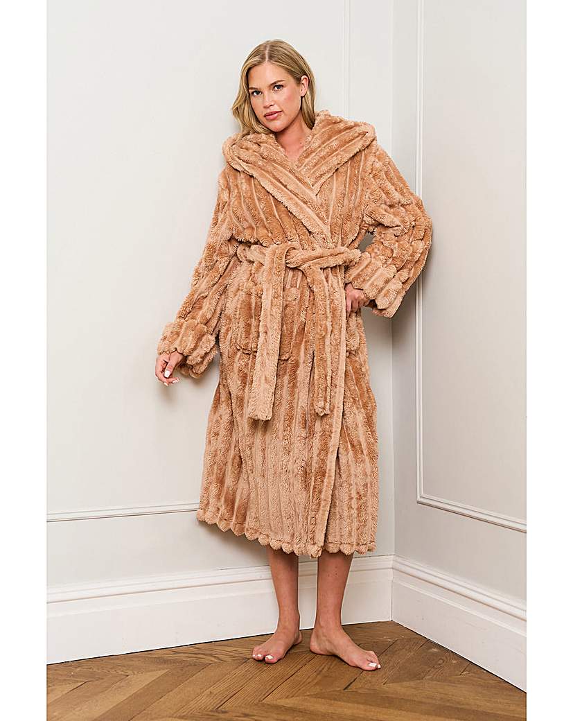 New In - Caramel Ribbed Dressing Gown