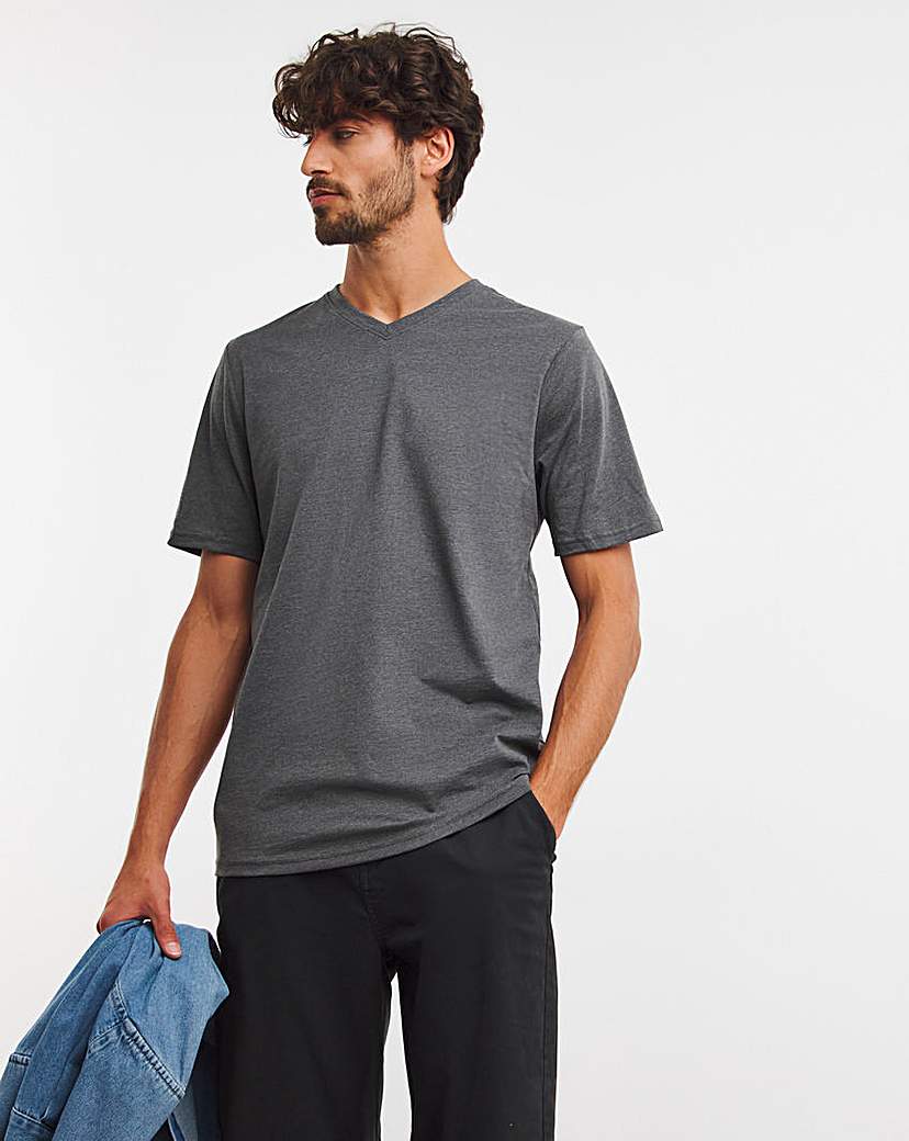 Pure Cotton V-Neck T-Shirt Long