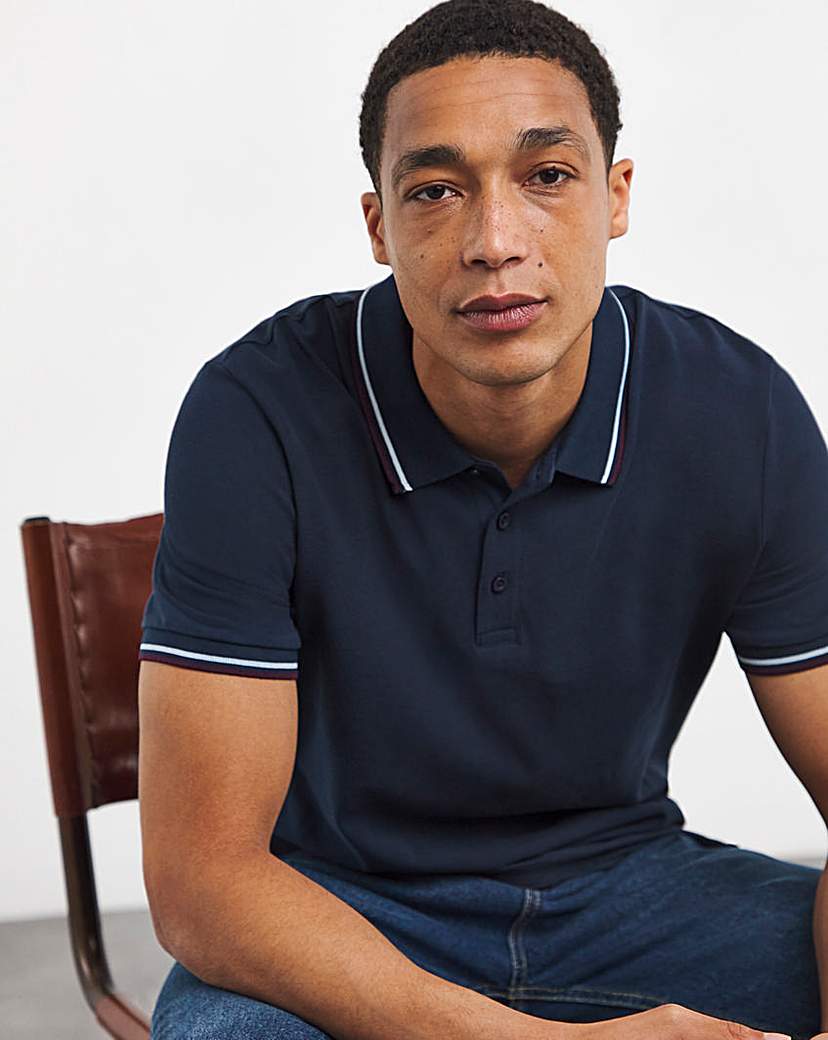 Pure Cotton Pique Tipped Polo