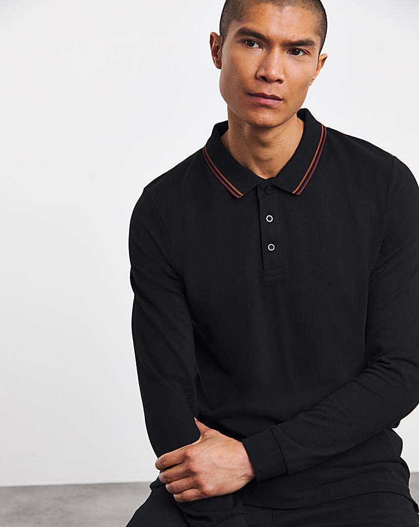 Long Sleeve Tipped Polo