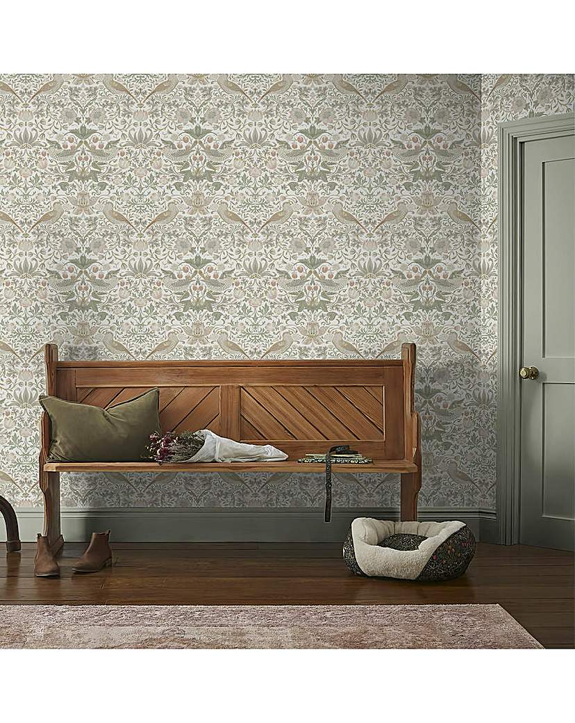 New In - William Morris Sage & Pink Wallpaper