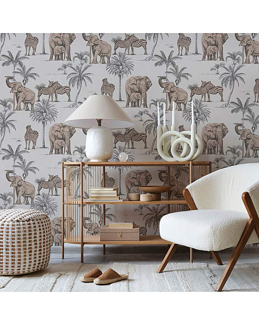 New In - Fresco Rose Gold Animal Wallpaper