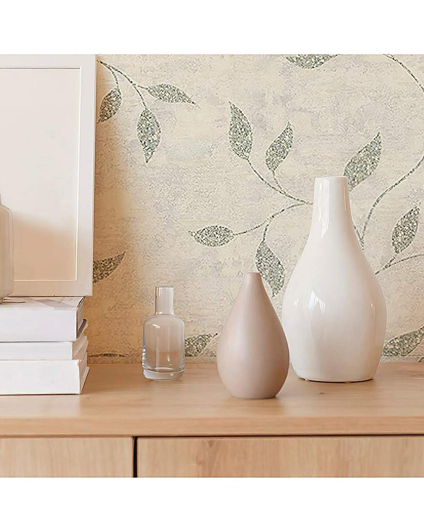 New In - Boutique Ornamental Leaf Sage Wallpaper