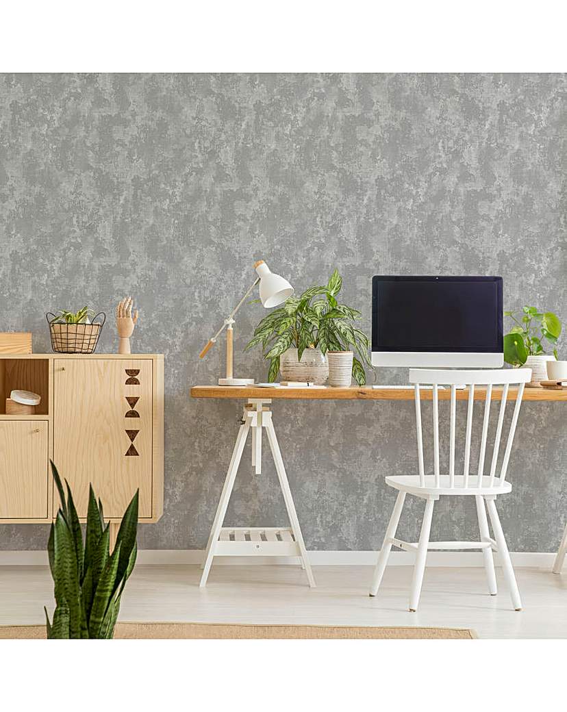 New In - Fresco Plain Grey Wallpaper