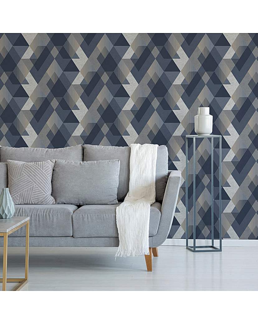 New In - Sublime Navy Decadence Diamond Wallpaper