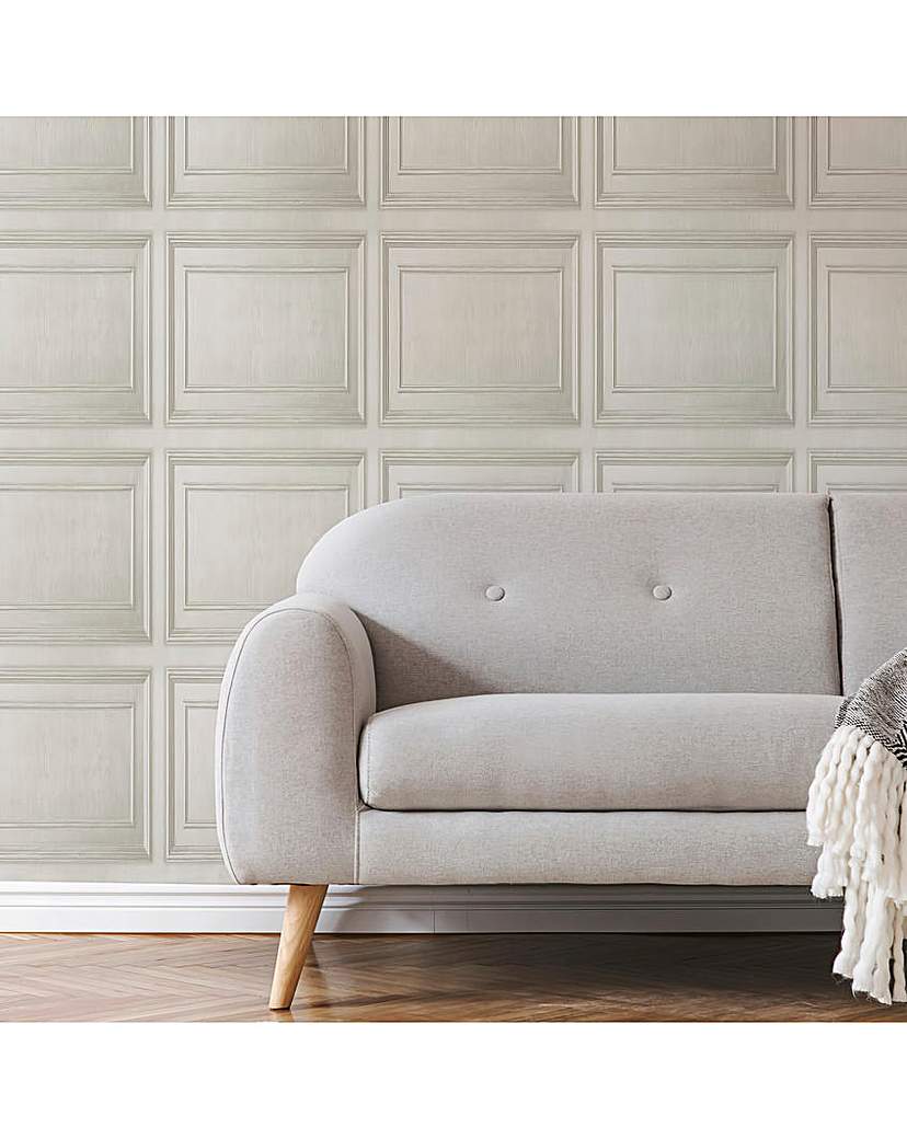 New In - Fresco Wood Panelling Neutral Wallpaper