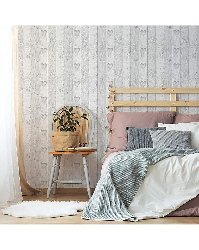 New In - Fresco Wood Wallpaper Grey