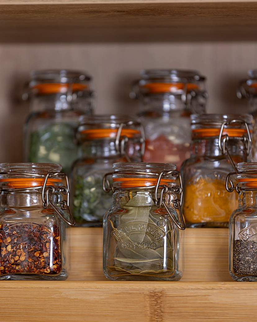 New In - Kilner Set of 6 Square Spice Jars 70ml