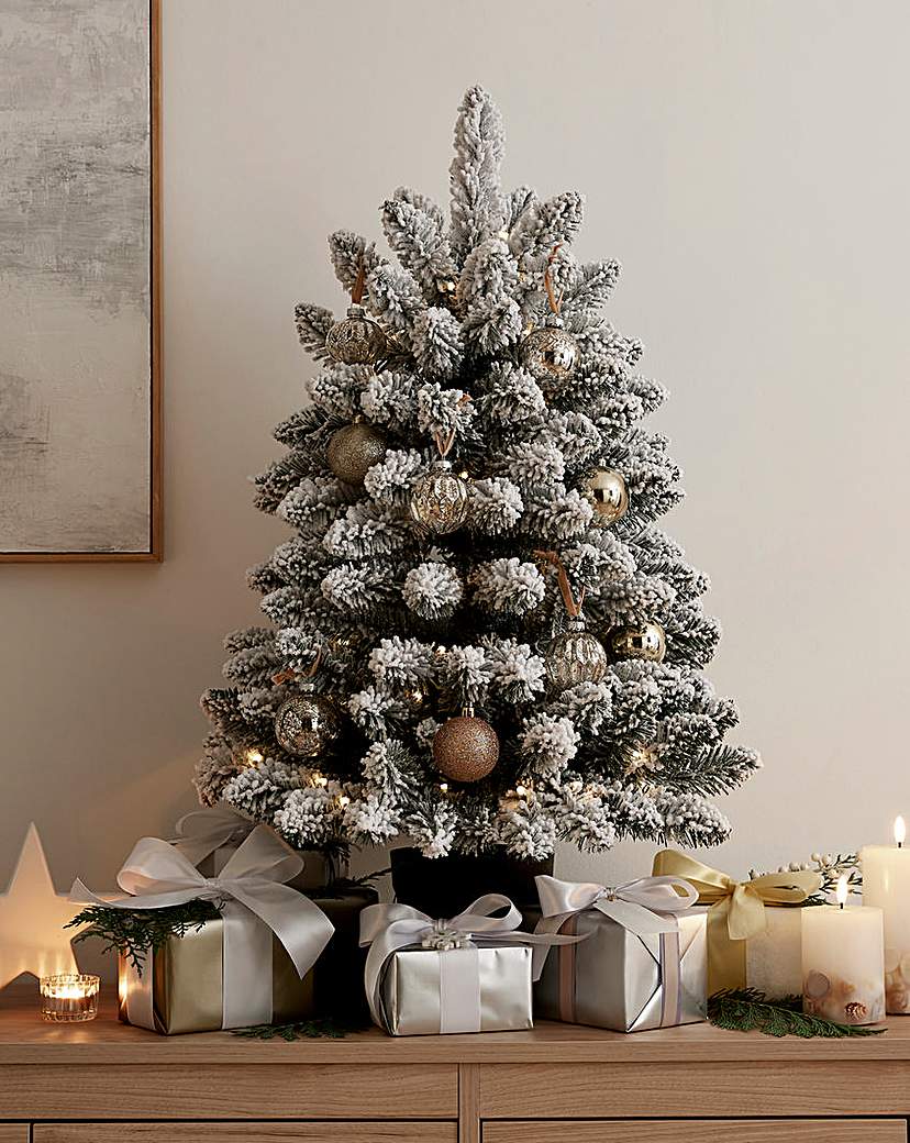 "New In - Pre-Lit Aspen Flocked 3FT Christmas Tree"