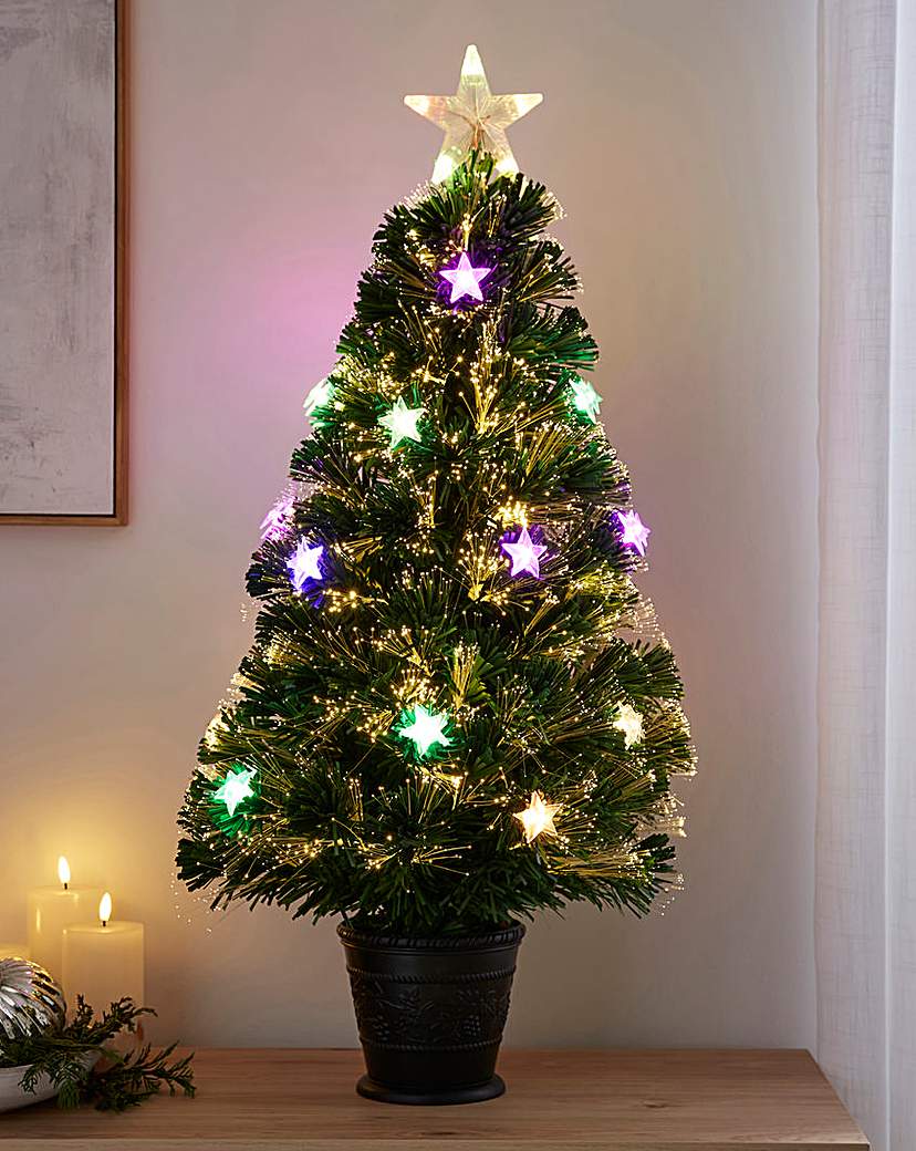 New In - 3ft Fibre Optic Tree with Stars