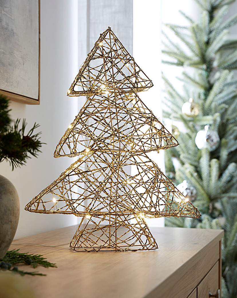 "New In - Light Up Gold Metal Tree"