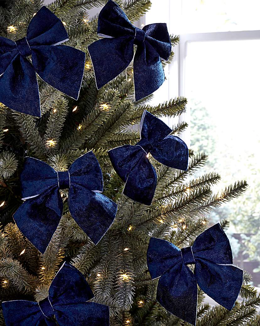Set of 6 Velvet Bow Decorations