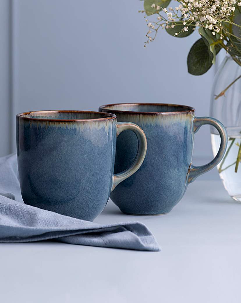 Mason Cash Blue Reactive Set of 4 Mugs