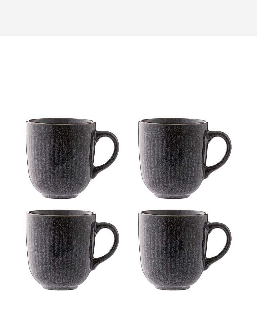 Mason Cash Black Set of 4 Mugs