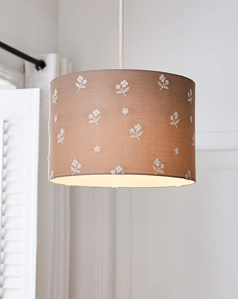 Avie Embroidered Shade Grey - JD Williams