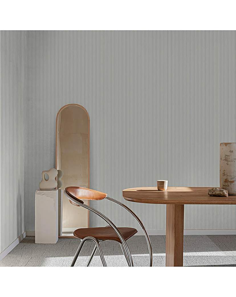 Superfresco Pinstripe Grey Wallpaper
