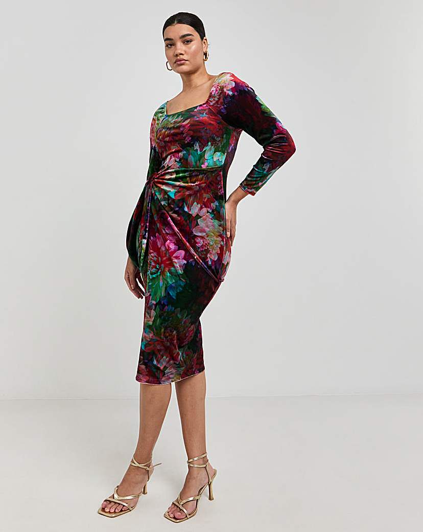 Made In GB Wrap Front Midi Dress