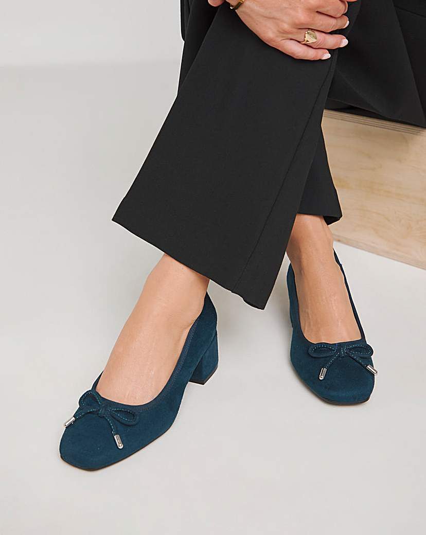 Block Heel Ballerina Court Shoe Wide Fit