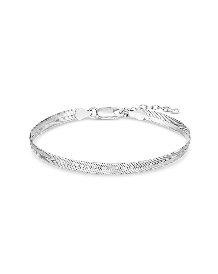 Simply Silver Flat Snake Bracelet
