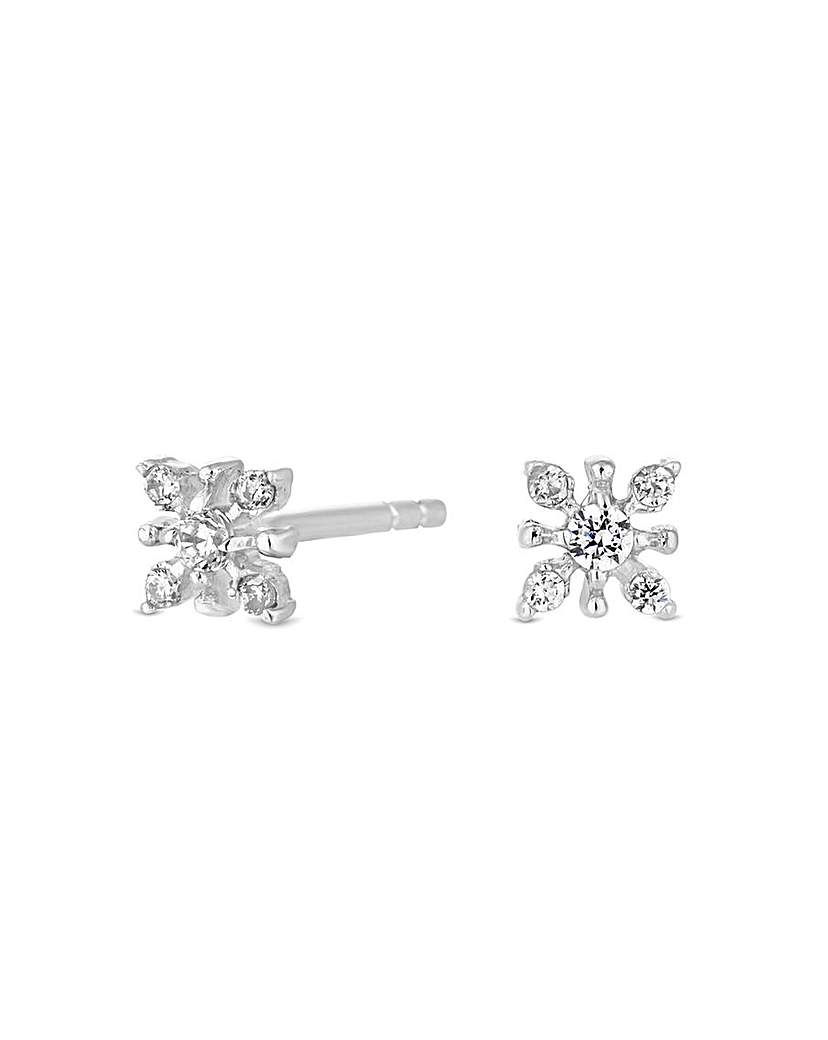 Simply Silver Flower Stud Earrings