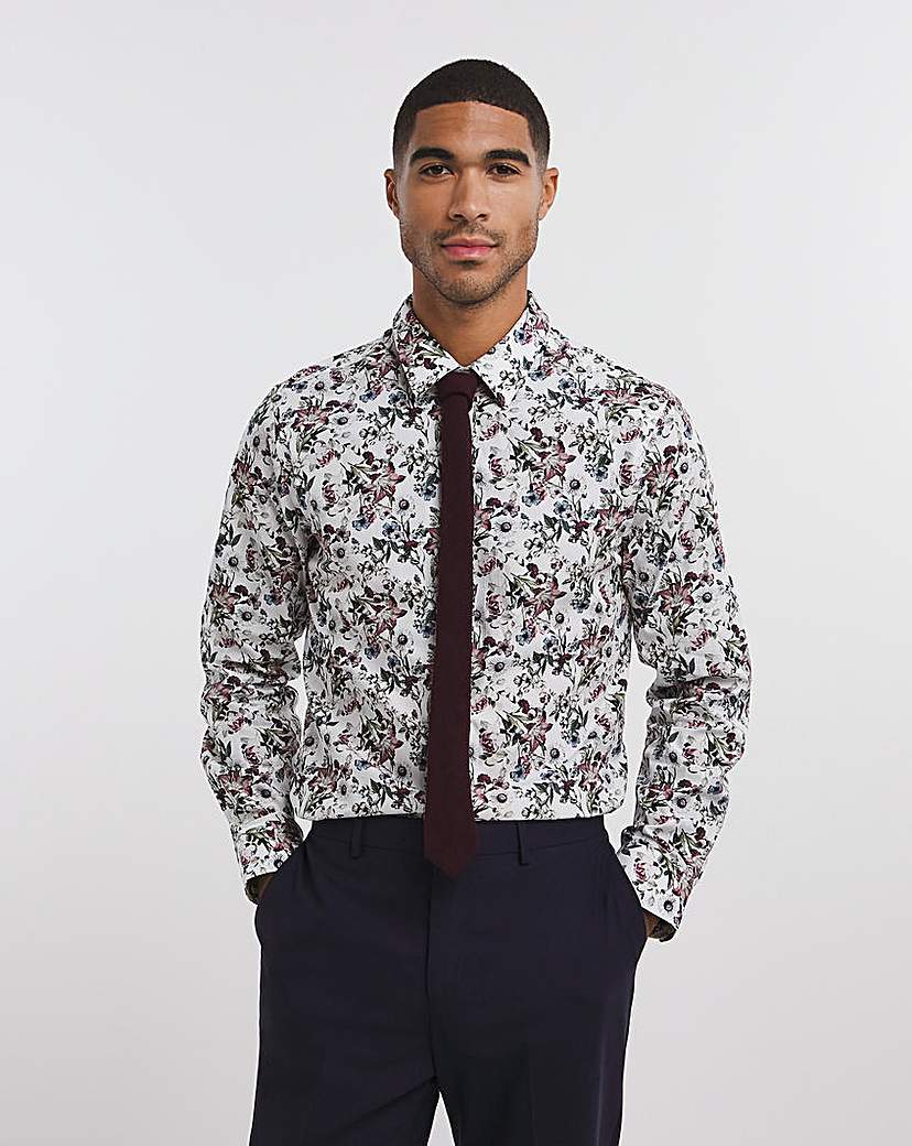 White Print William Hunt Formal Shirt