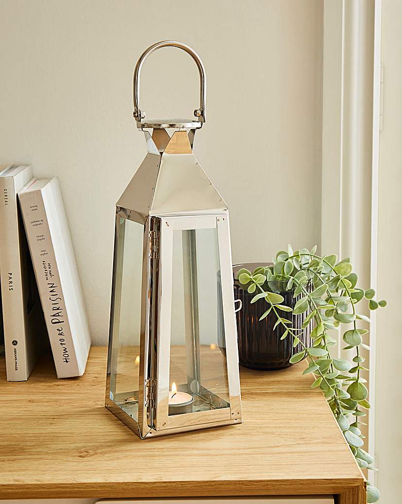 Metal Lantern with Glass Windows