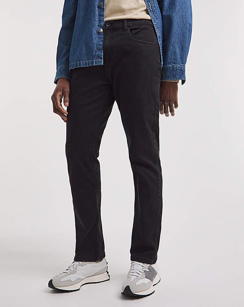 Black Straight Fit Stretch Jeans