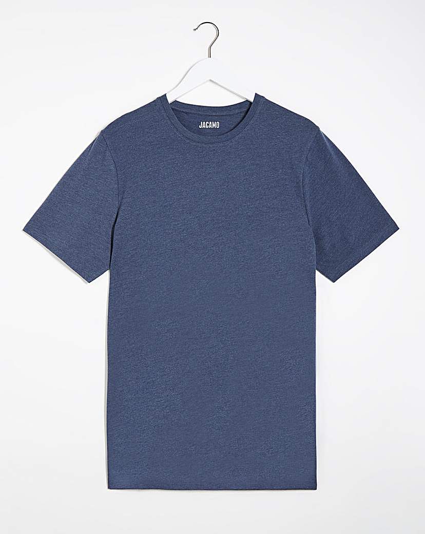 Denim Marl Crew Neck T-Shirt Long