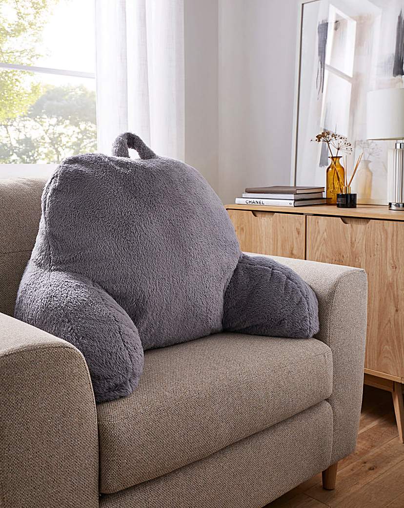 Cuddle Fleece Back Support Cushion - Charcoal