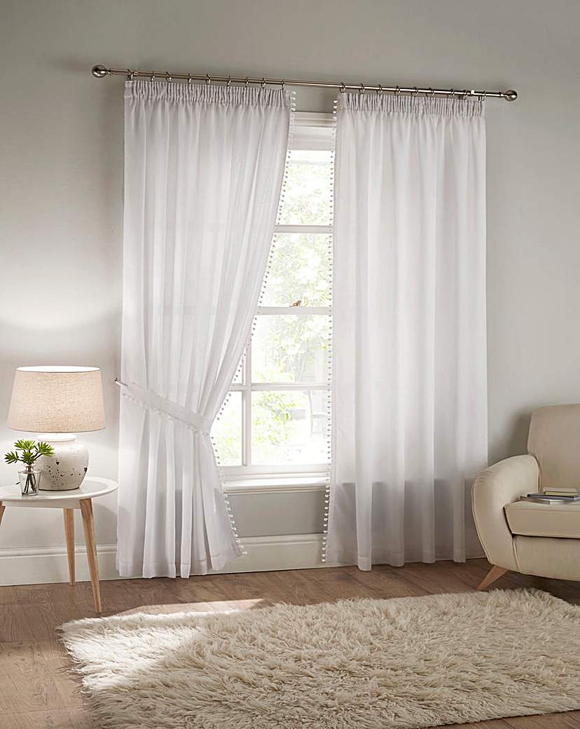Tobago Pencil Pleat Lined Voile Curtains