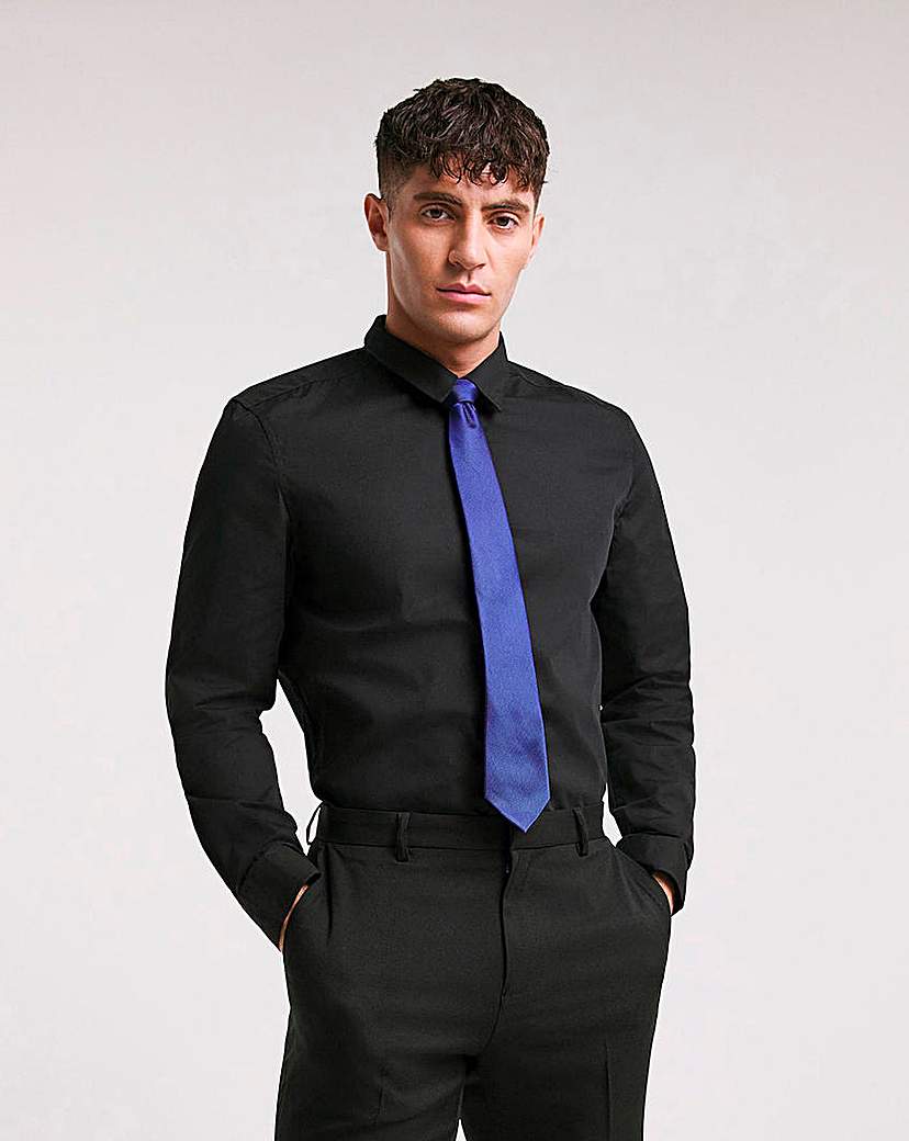 Image of Black Long Sleeve Formal Shirt Reg